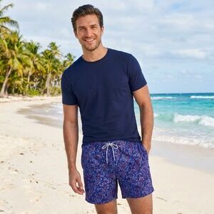 Bonobos Mens Floral Swim Trunks Purple Red 7 Inch Inseam BSM10930N Medium
